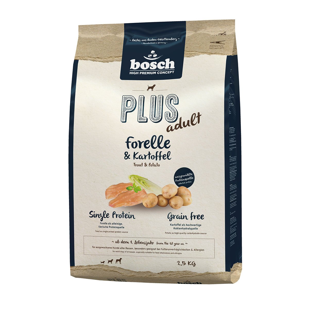Bosch PLUS Hunde-Trockenfutter Forelle & Kartoffel 2