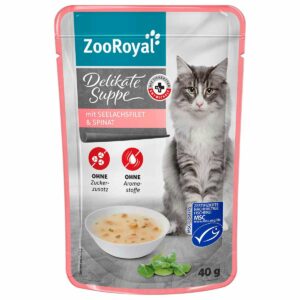 ZooRoyal Delikate Suppe mit Seelachsfilet und Spinat 32x40g