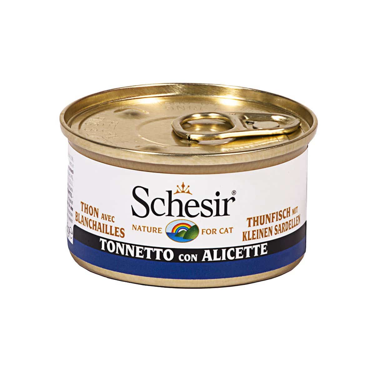 Schesir Katzenfutter in Gelee Thunfisch mit kleinen Sardellen 24x85g