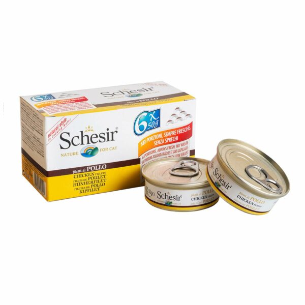 Schesir Cat Huhn mit Reis naturell Multipack 6x50g