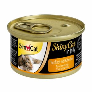GimCat Katzenfutter ShinyCat Thunfisch mit Hühnchen in Jelly 24x70g
