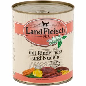 Landfleisch Dog Pur Rinderherz & Nudeln 12x800g
