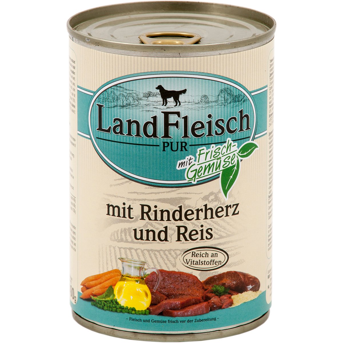 Landfleisch Hundefutter Dog Pur Rinderherz und Reis 12x400g