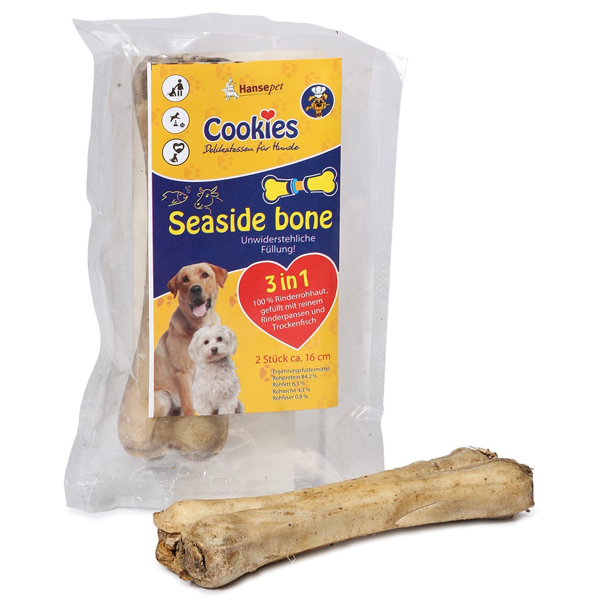 Hansepet Hundesnack Cookies Kauknochen "Seaside bone" 2 Stück