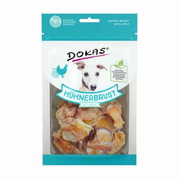 Dokas Hundesnack Hühnerbrust mit Apfel 4x70g