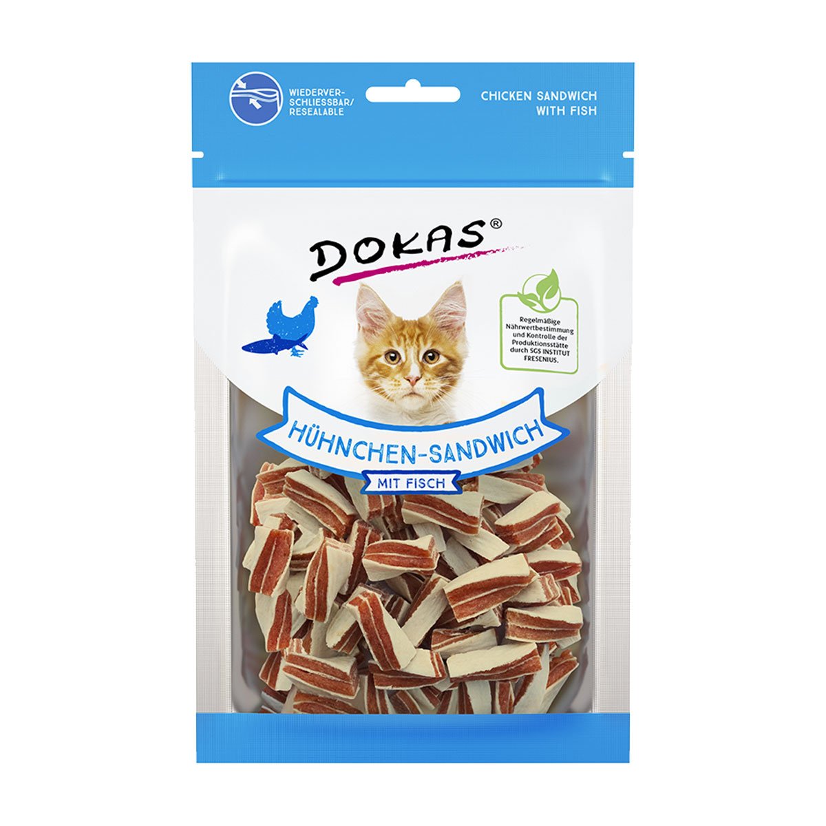 Dokas Katzensnack Hühnchen-Sandwich mit Fisch 70g