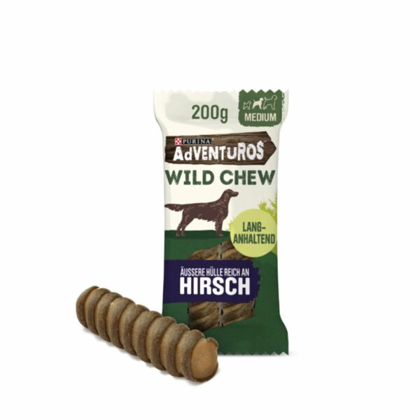 AdVENTuROS Wild Chew Hirsch für mittelgroße Hunde 3x200g