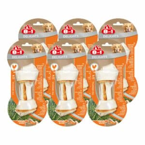 8in1 Delights Hundesnack Kauknochen Chicken/Huhn Größe XS bis L M 6 Stück