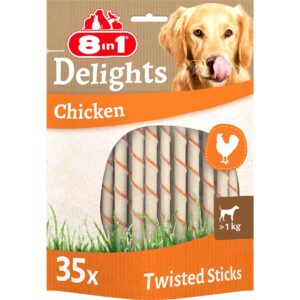 8in1 Hundesnack Delights Chicken Twisted Sticks 35 Stück