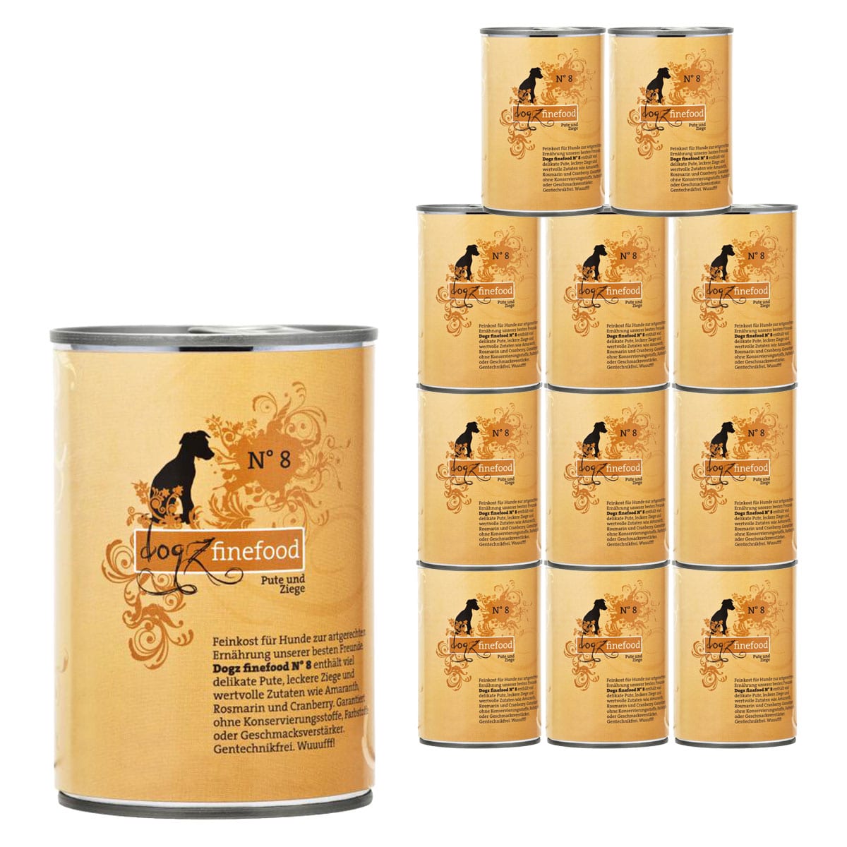 dogz finefood No. 8 Pute & Ziege 12x400g