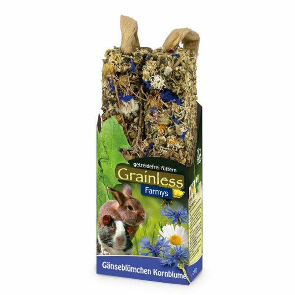 JR Farm Nagersnack Grainless Farmys Gänseblümchen-Kornblume 2x140g