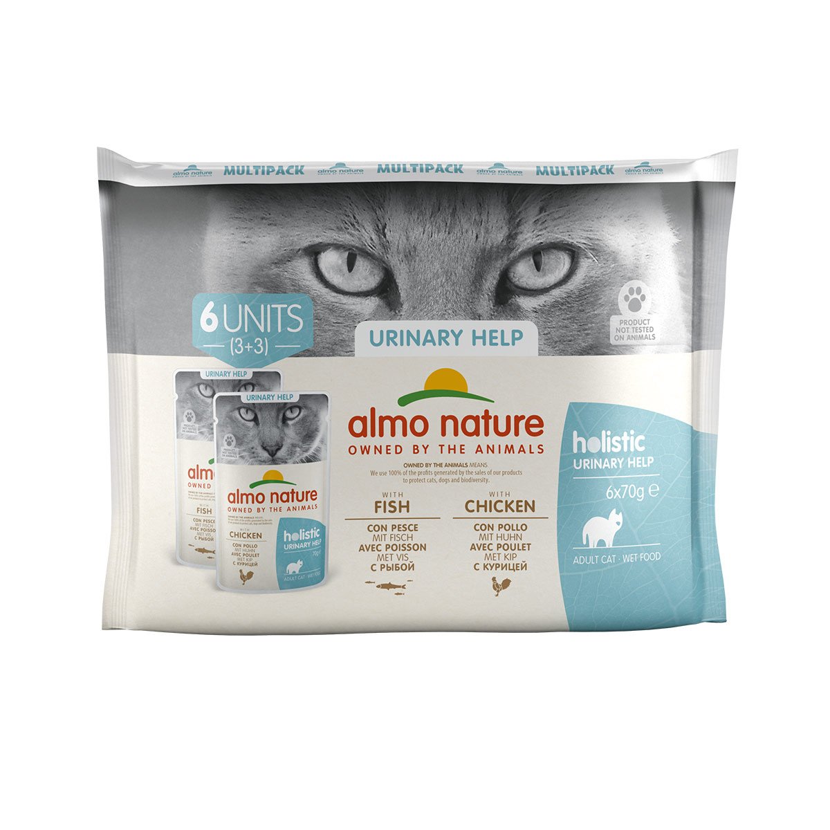 Almo Nature Holistic Urinary Help Multipack mit Fisch&Huhn 6x70g