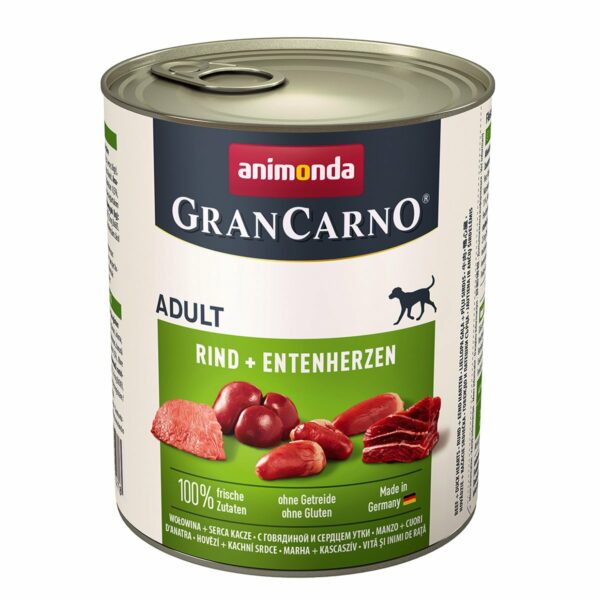 animonda GranCarno Rind und Entenherz 24x800g