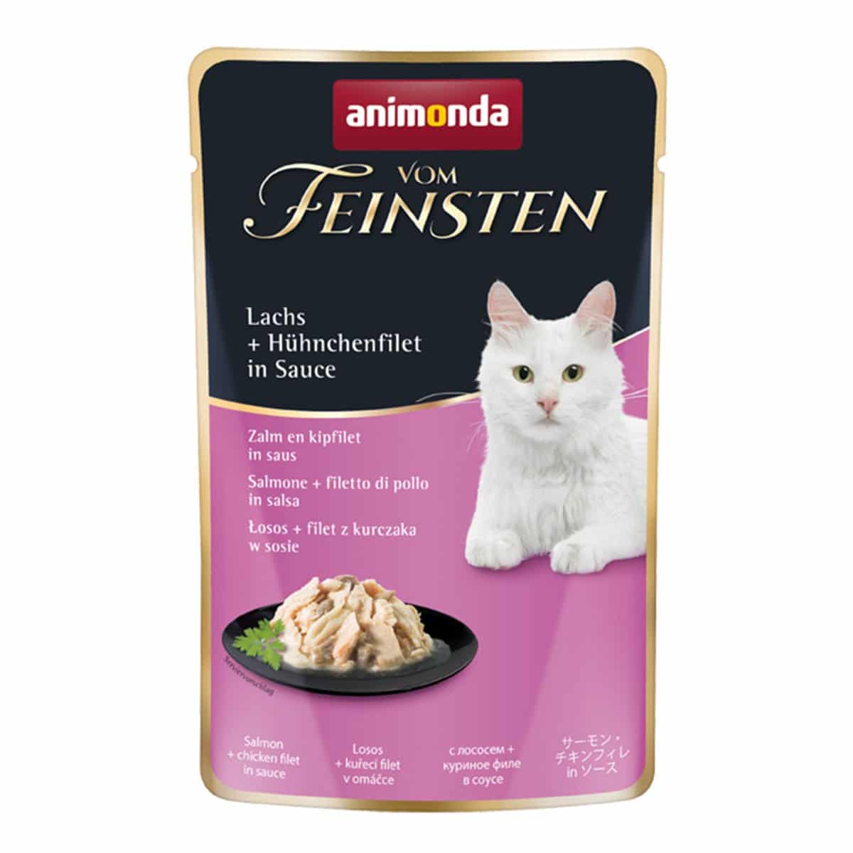 animonda vom Feinsten Lachs und Hühnchenfilet in Sauce 18x50g