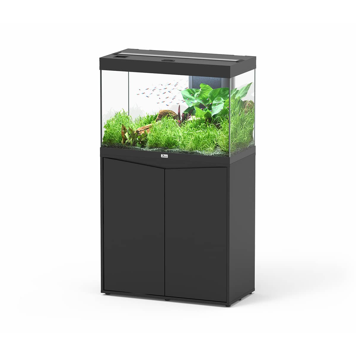 Aquatlantis Aquariumkombination Splendid 145l - 80x40 cm Piano Schwarz