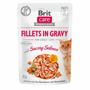 Brit Care Cat Fillets in Gravy with Savory Salmon 48x85g