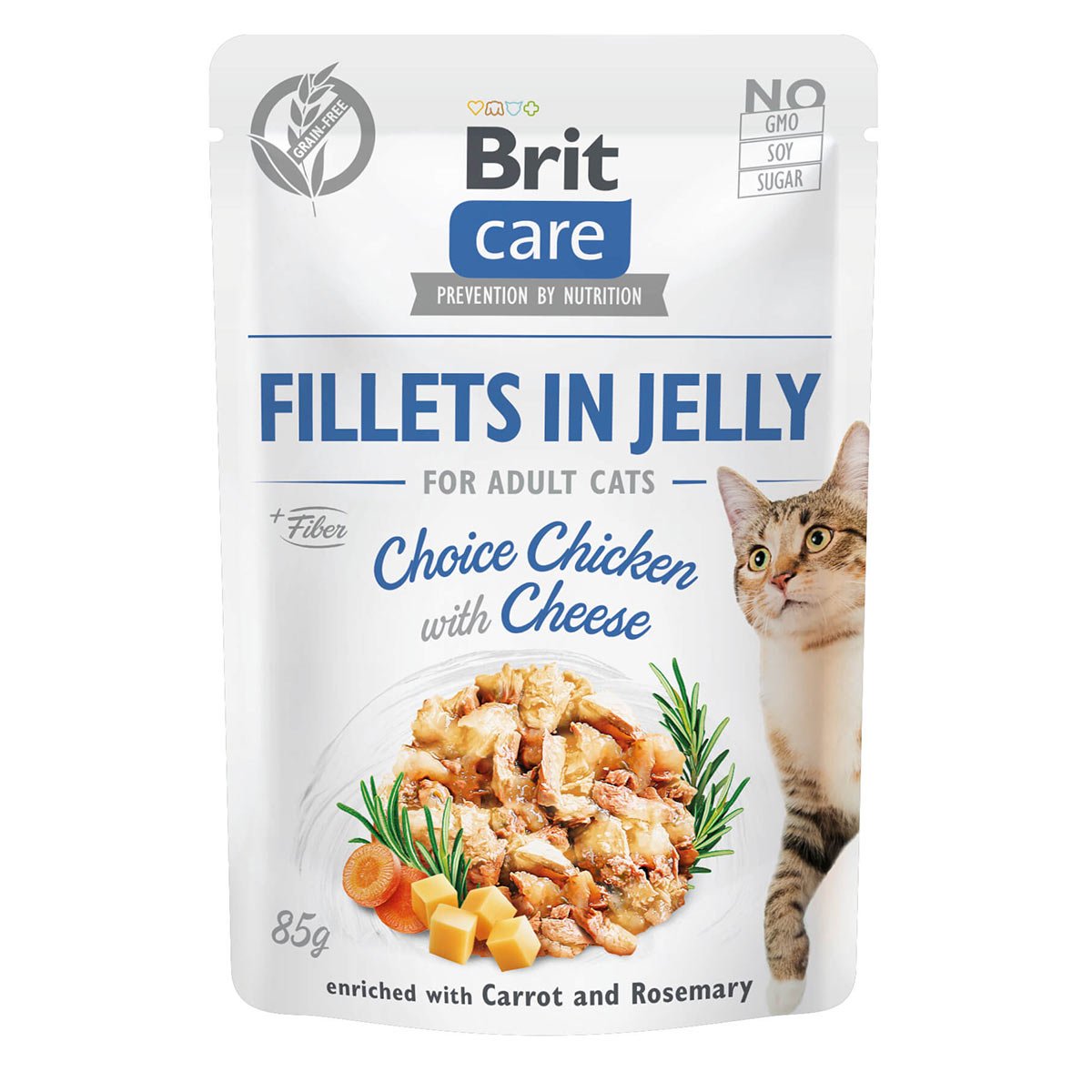 Brit Care Cat Fillets in Jelly Chicken & Cheese 6x85g