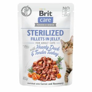 Brit Care Cat Fillets in Jelly Duck & Turkey Sterilized 48x85g