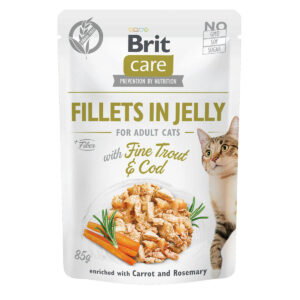 Brit Care Cat Fillets in Jelly with Fine Trout & Cod 48x85g