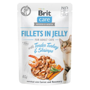 Brit Care Cat Fillets in Jelly Turkey & Shrimps 48x85g