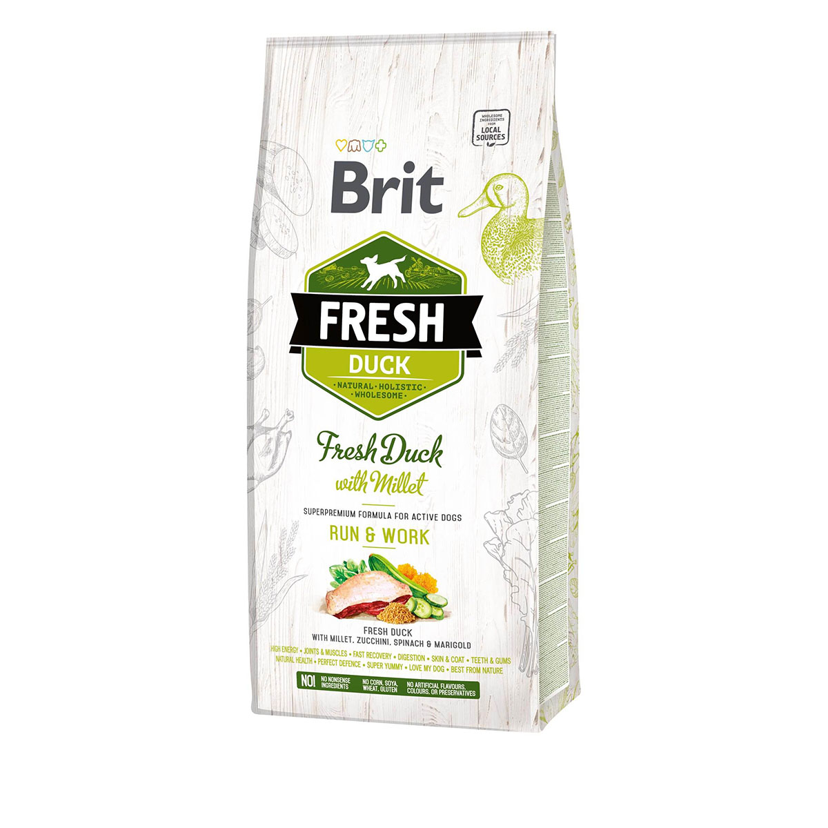 Brit Fresh Dog - Active dogs - Duck - Run & Work 12kg