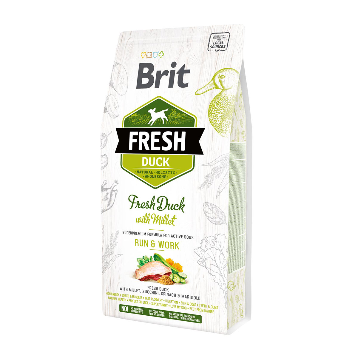 Brit Fresh Dog - Active dogs - Duck - Run & Work 2