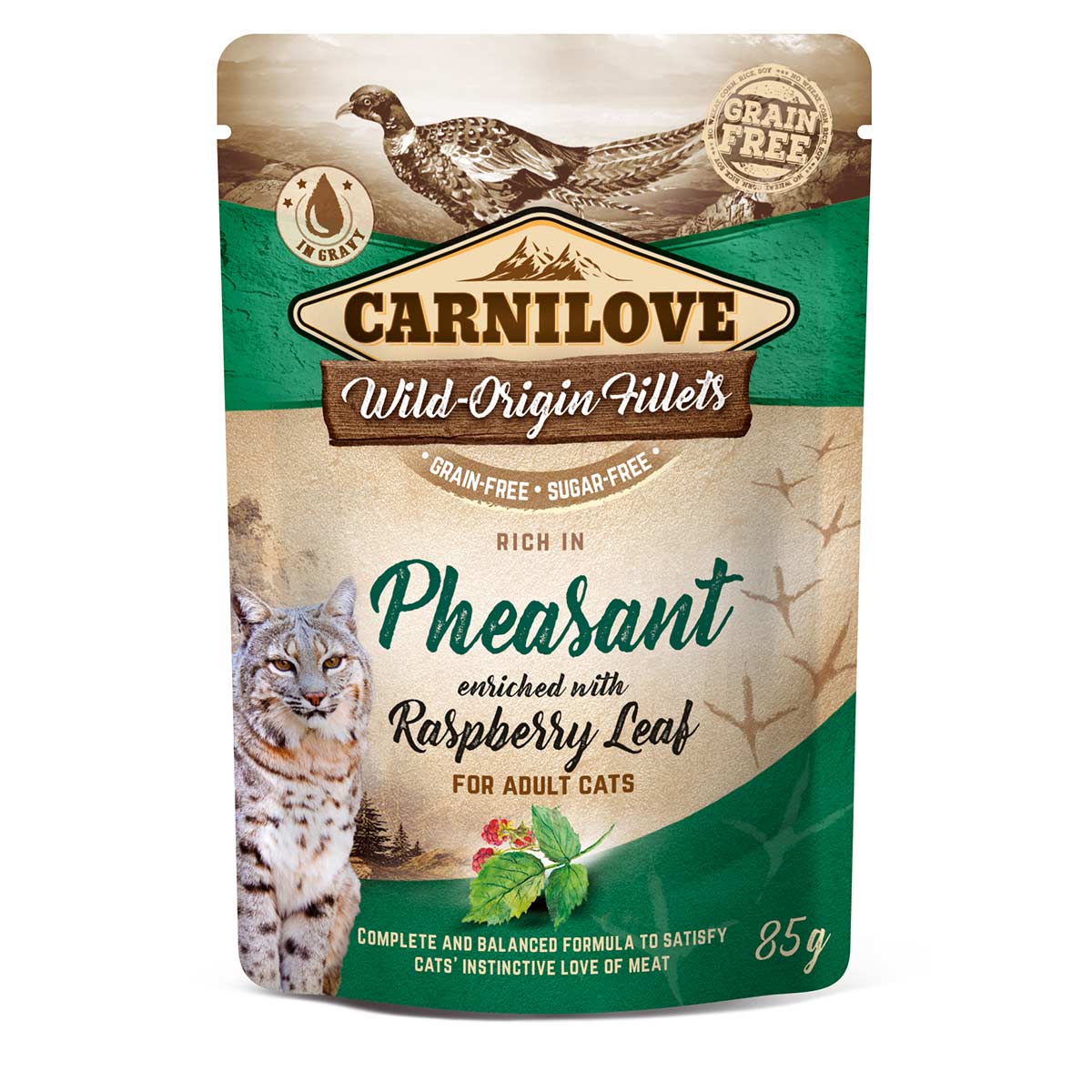 Carnilove Cat Pouch Ragout - Pheasant enriched with Raspberry Leaves 24x85g