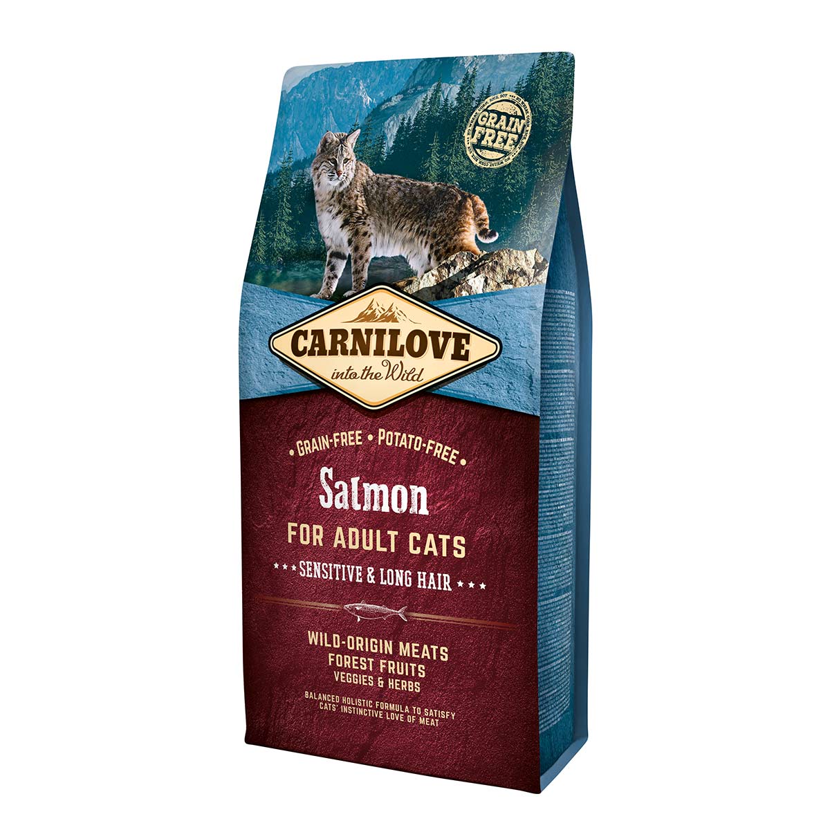 Carnilove Cat Adult - Salmon / Sensitive & Long Hair 6kg