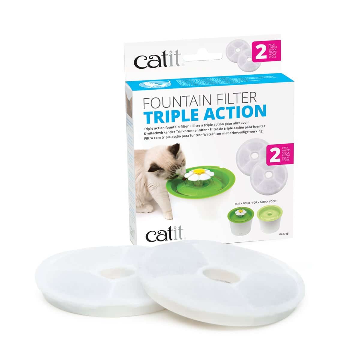 Catit 2.0 Triple Action Ersatzfilter für Blumen-Trinkbrunnen 2er-Set