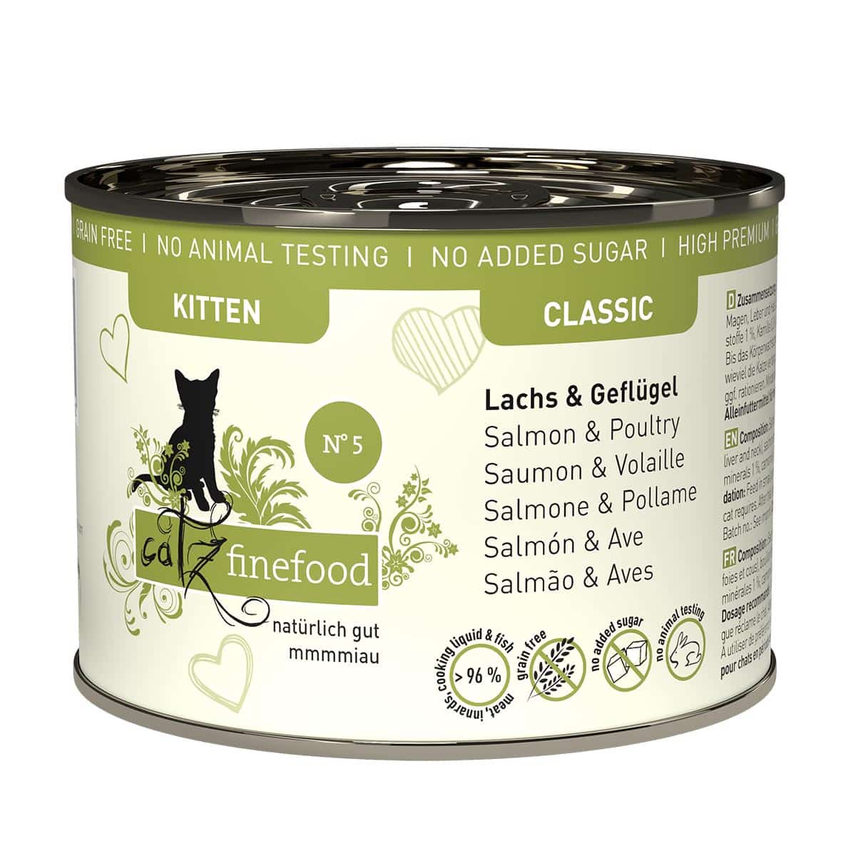 catz finefood Kitten No. 5 Lachs & Geflügel 6x200g