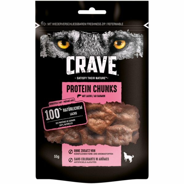 CRAVE Protein Chunks mit Lachs 3x55g
