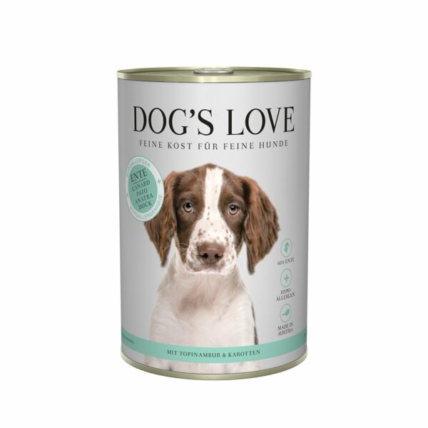 Dog's Love Hypoallergen Ente mit Topinambur und Karotten 12x400g