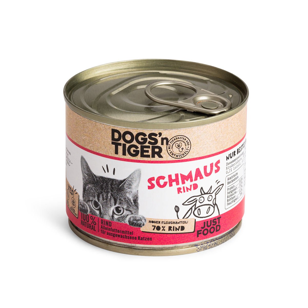 Dogs'n Tiger Schmaus Nassfutter Rind 6x200g