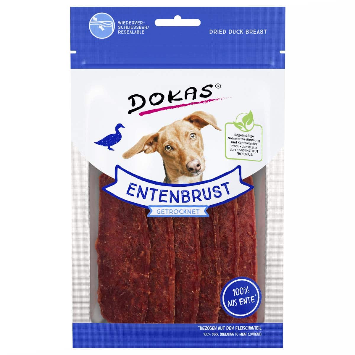 Dokas Hundesnack Entenbrust getrocknet 6x70g