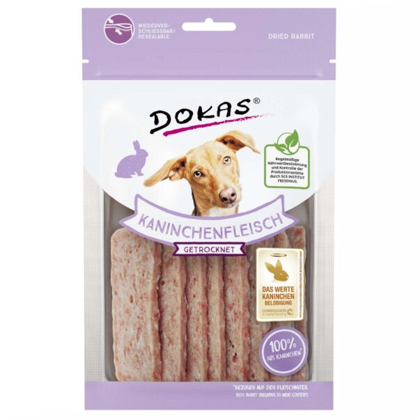 Dokas Hundesnack Kaninchenfleisch getrocknet 12x70g