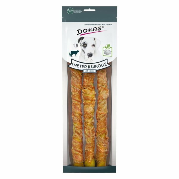 Dokas 1 Meter Kaurolle mit Huhn (Rinderhaut) 315g