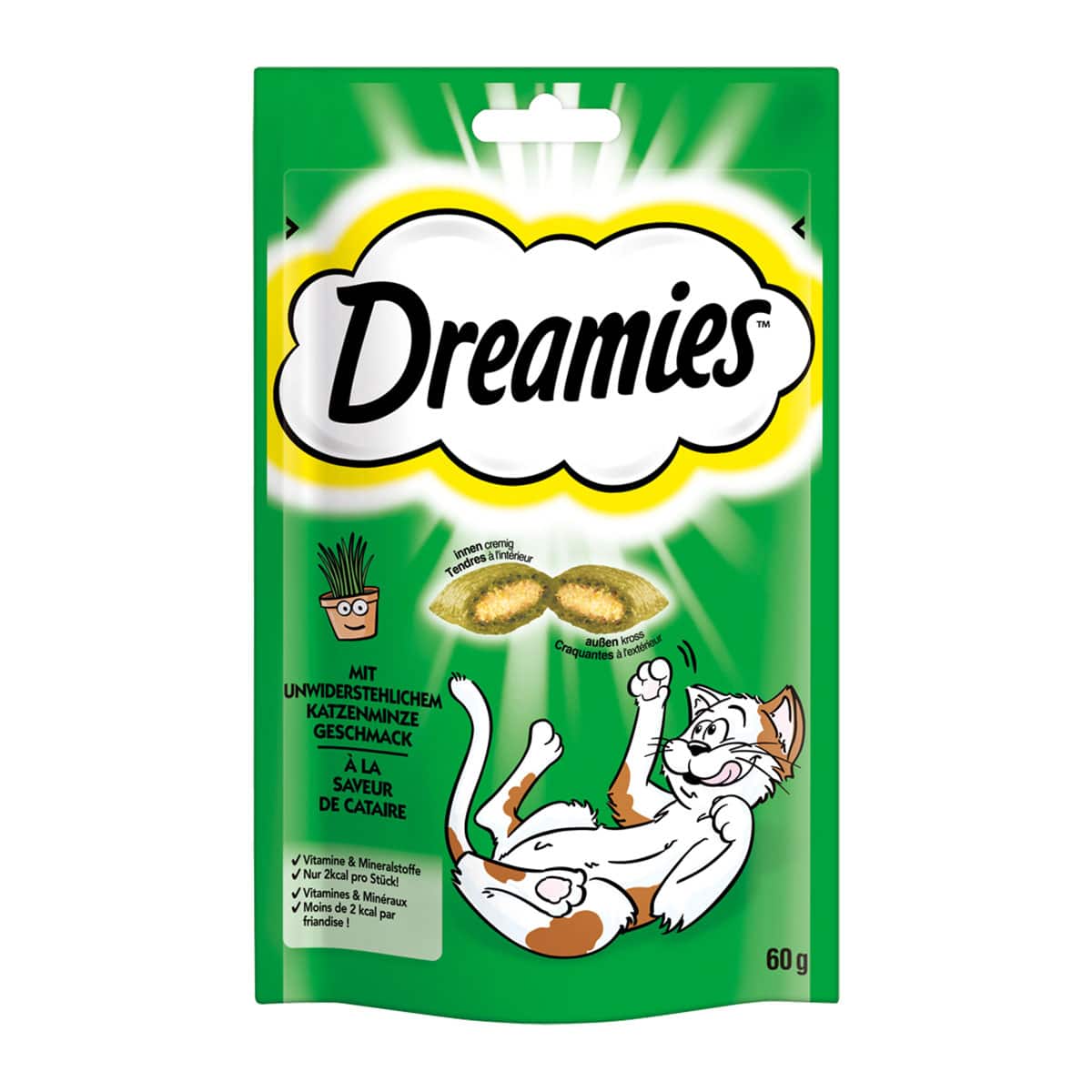 DREAMIES™ Portionsbeutel mit Katzenminze Geschmack 6x60g