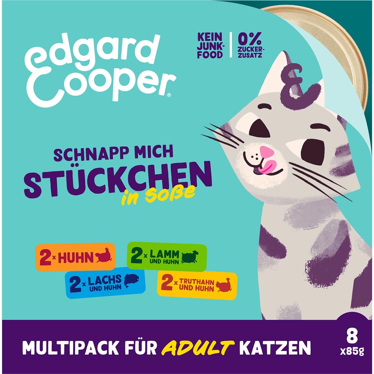 Edgard & Cooper Katze Stückchen in Soße Adult Multipack 48x85g