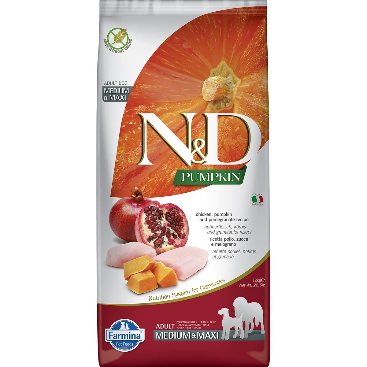 Farmina N&D Pumpkin Dog Huhn Adult Medium Maxi 2x12kg