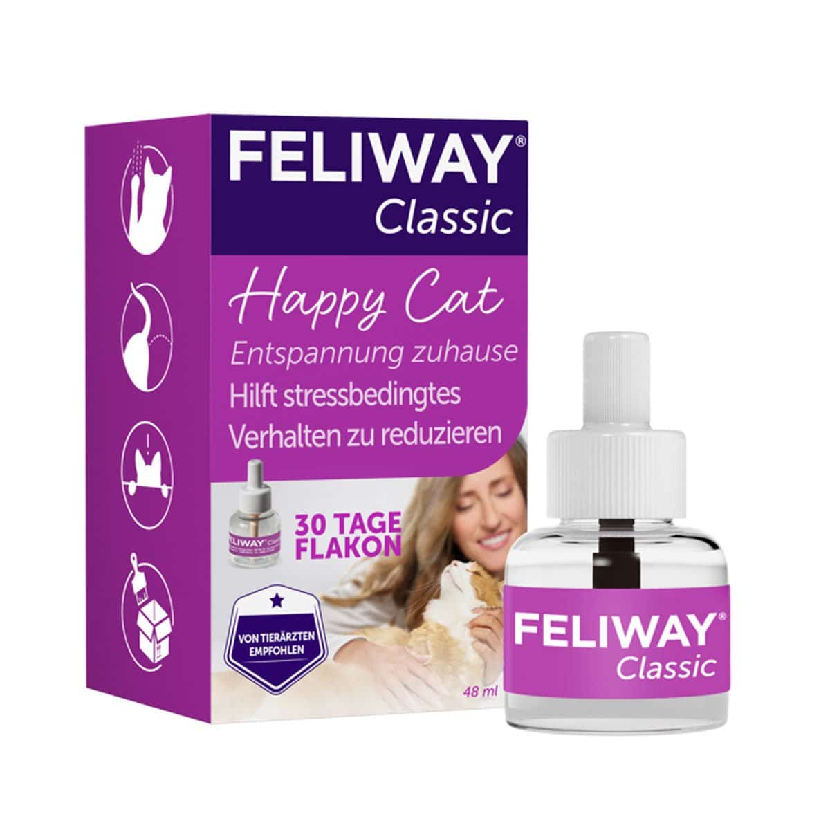 Feliway Classic Verdampfer 1 Monats-Nachfüllflakon 48ml 4x48ml