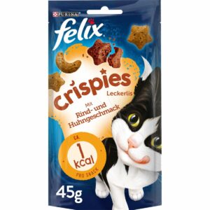 FELIX Crispies Katzensnack Rind- und Huhngeschmack 8x45g
