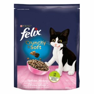 FELIX Crunchy & Soft Junior Huhn & Truthahn 4x950g