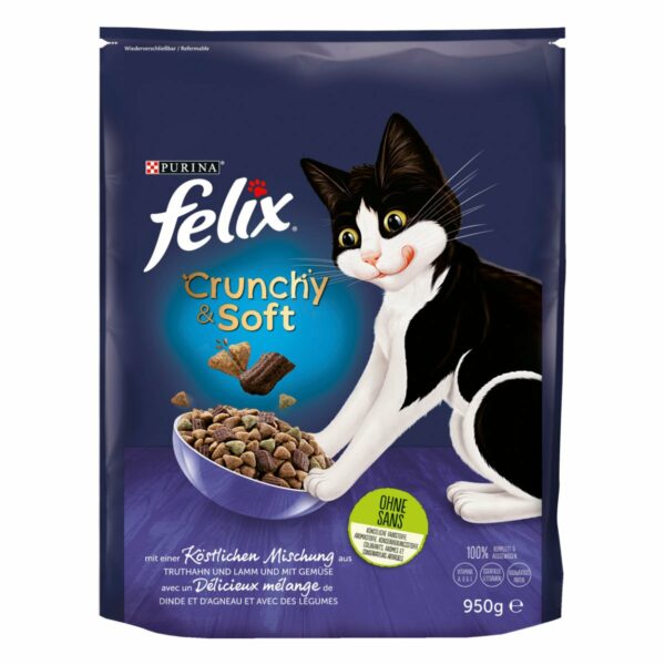 FELIX Crunchy & Soft Lamm & Truthahn 8x950g