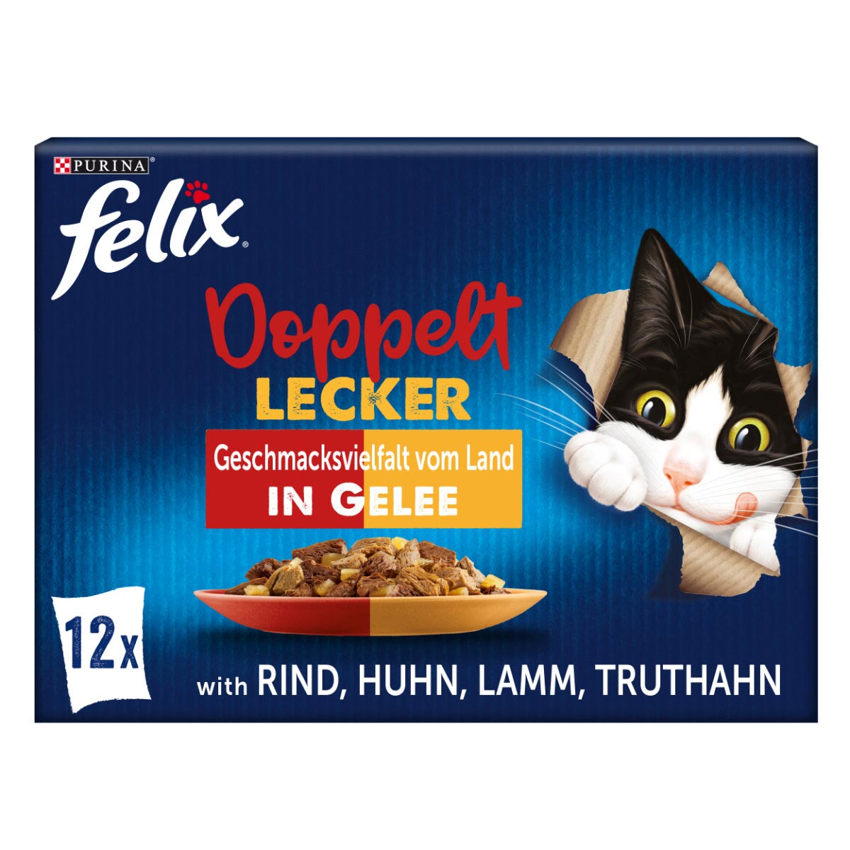 FELIX So gut wie es aussieht Doppelt Lecker Geschmacksvielfalt vom Land in Gelee 12x85g