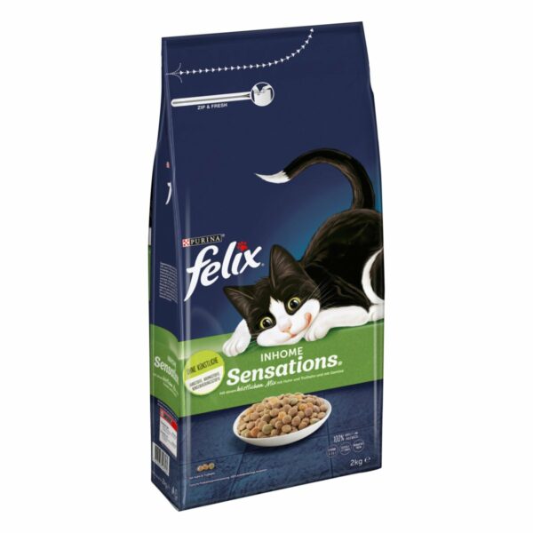 FELIX Inhome Sensations für Hauskatzen Huhn & Gemüse 4x2kg