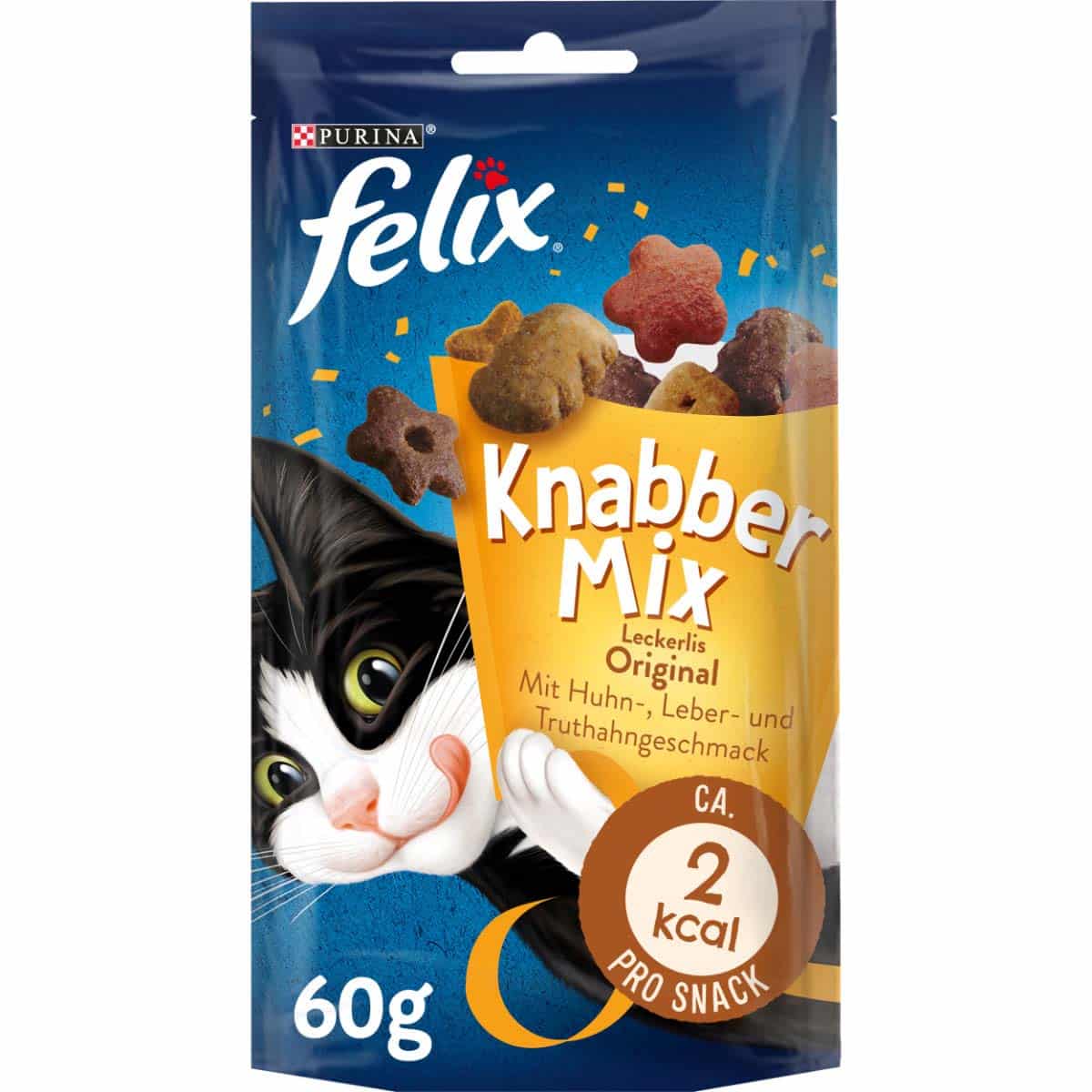 FELIX KnabberMix Original Katzensnack bunter Mix 8x60g