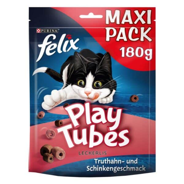 FELIX Play Tubes Katzensnack Truthahn & Schinken 5x180g