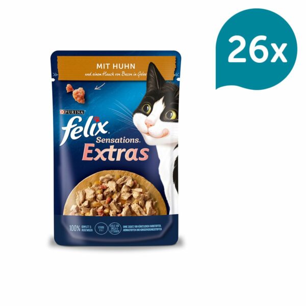 FELIX Sensations Extras mit Huhn und einem Hauch von Bacon 26x85g