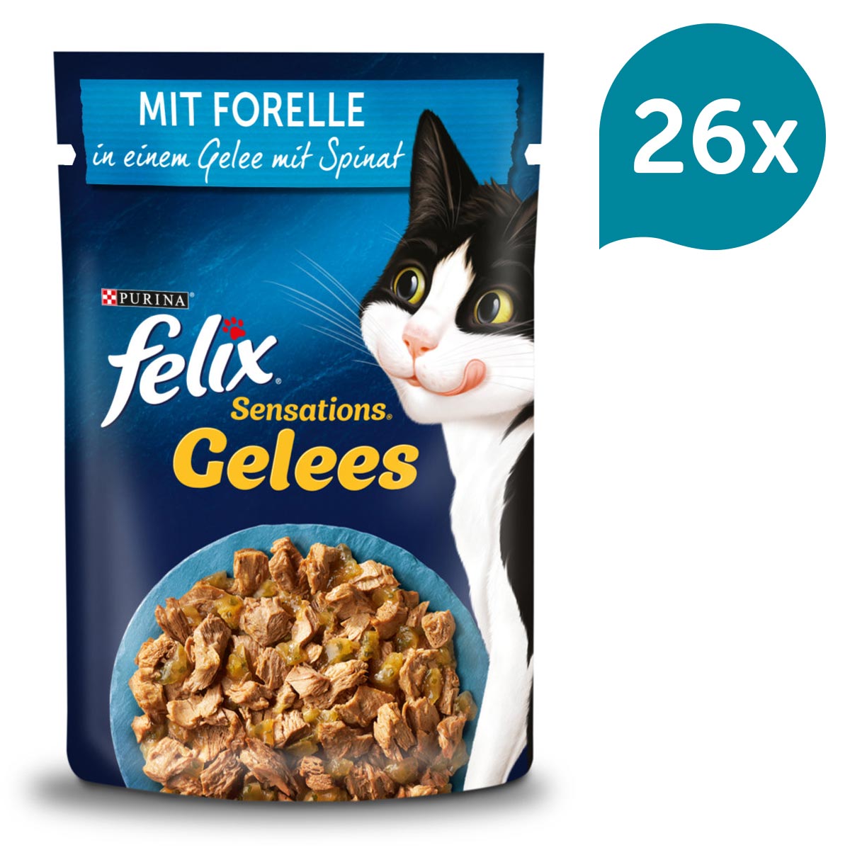 FELIX Sensations Gelees mit Forelle & Spinat 26x85g