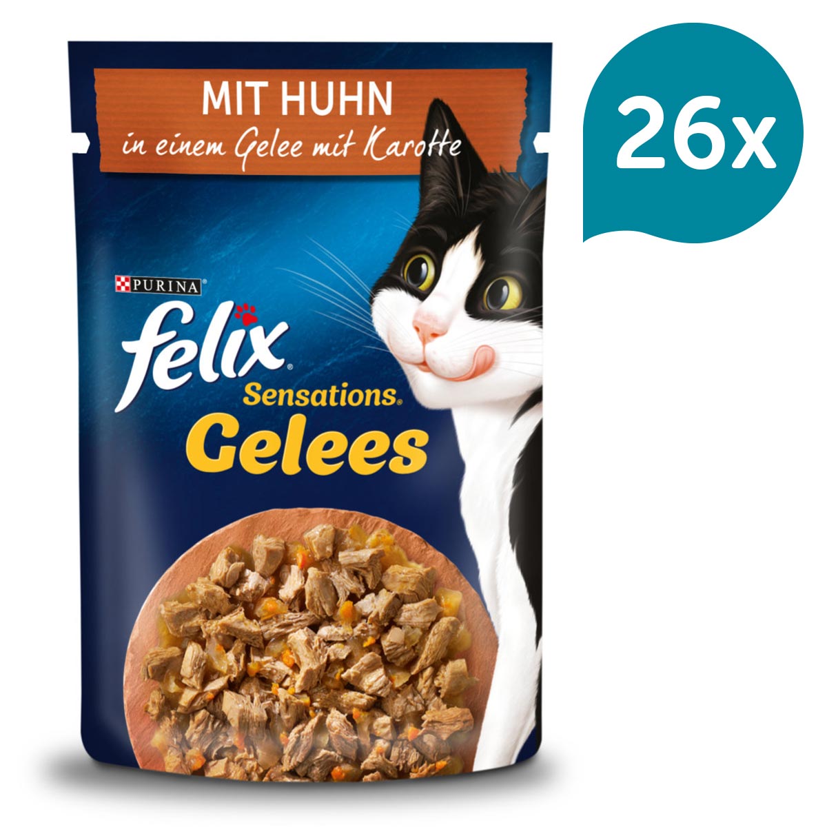 FELIX Sensations Gelees mit Huhn & Karotte 26x85g